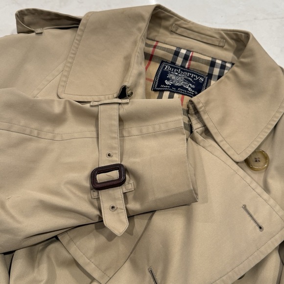 Vintage Burberrys Trench Coat Size 50 Military D-Ring KhakiMen's Belted